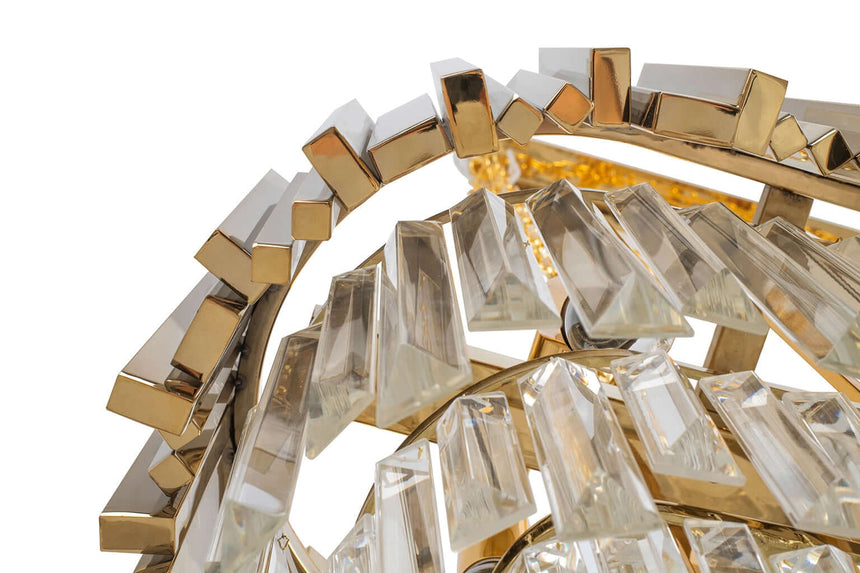 Závesná lampa Imperial Long Gold 90 – oceľ, krištáľ