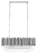 Závesná lampa Imperial Long Silver 90 – oceľ, krištáľ