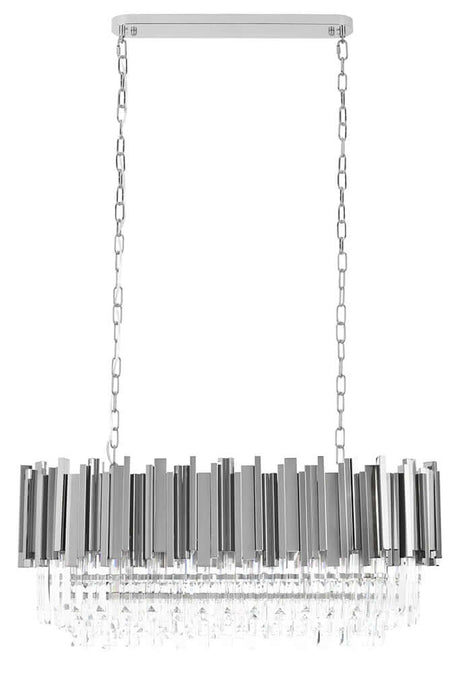 Závesná lampa Imperial Long Silver 90 – oceľ, krištáľ