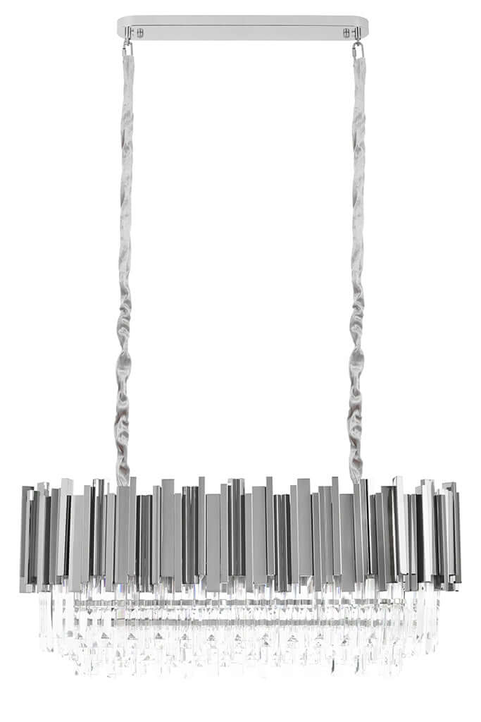 Závesná lampa Imperial Long Silver 90 – oceľ, krištáľ