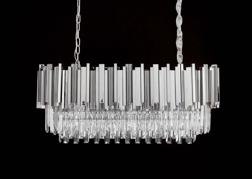 Závesná lampa Imperial Long Silver 90 – oceľ, krištáľ