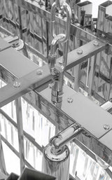 Závesná lampa Imperial Long Silver 90 – oceľ, krištáľ