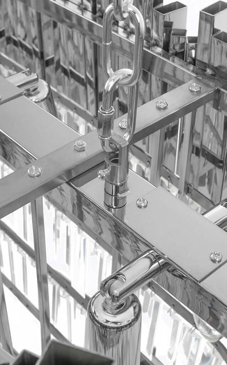Závesná lampa Imperial Long Silver 90 – oceľ, krištáľ