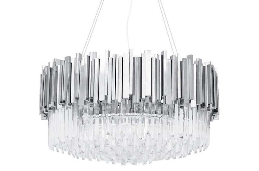 Závesná lampa Imperial Silver 80 – oceľ, krištáľ