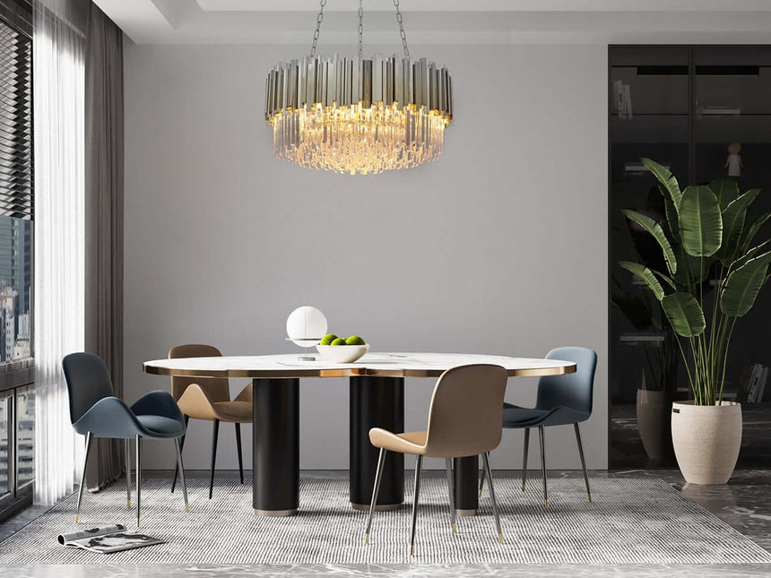 Závesná lampa Imperial Silver 80 – oceľ, krištáľ