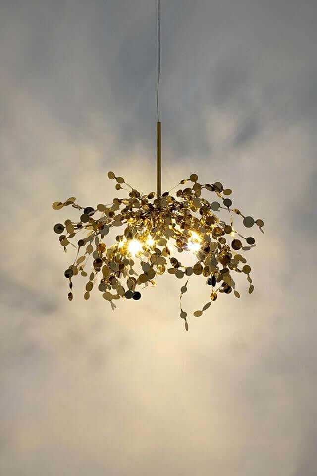 Závesná lampa Monete Single Gold – kov