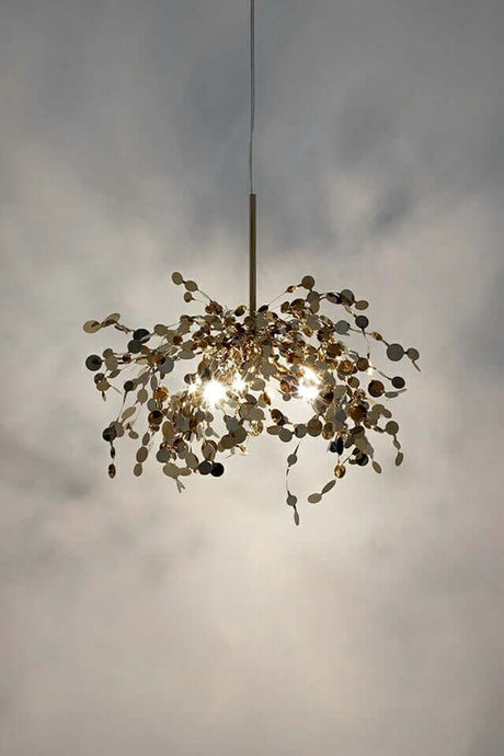 Závesná lampa Monete s jednou hlavicou, chróm - kov