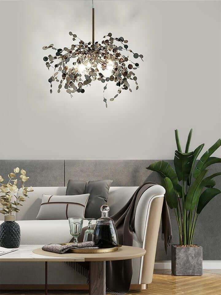 Závesná lampa Monete s jednou hlavicou, chróm - kov