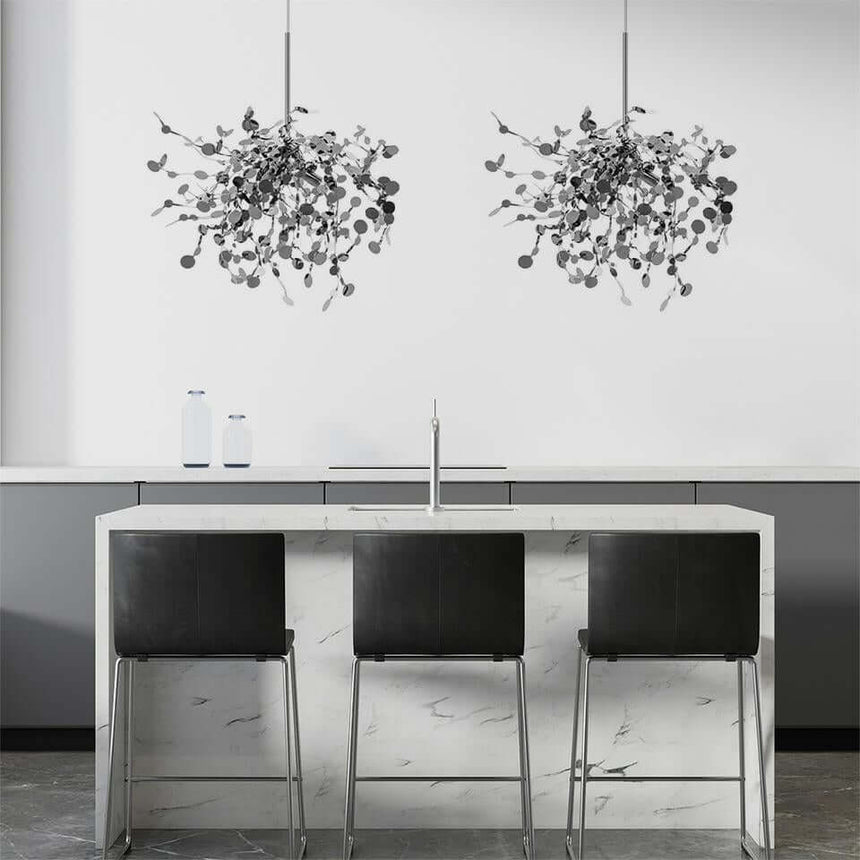 Závesná lampa Monete s jednou hlavicou, chróm - kov