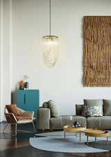 Závesná lampa Murano L chróm – sklo, kov