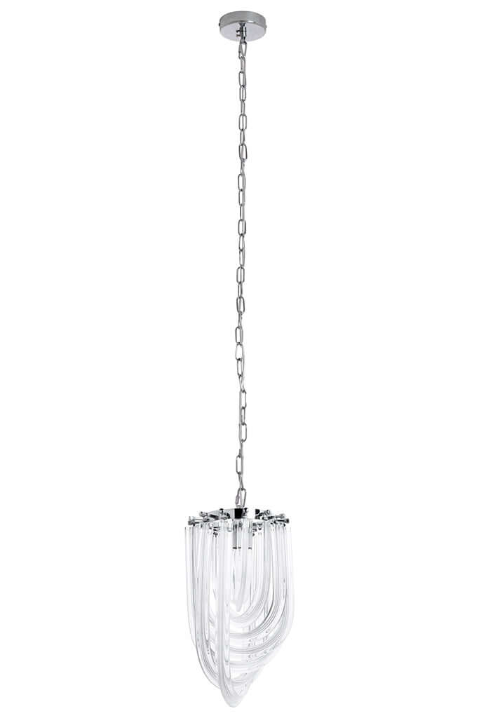 Závesná lampa Murano S chróm – sklo, kov