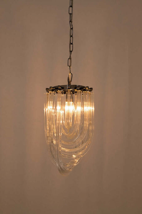 Závesná lampa Murano S chróm – sklo, kov