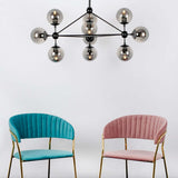 Závesná lampa Planetario 10 čierna - s tienidlom z dymového skla