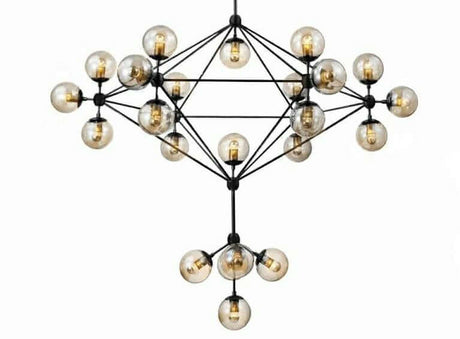 Planetario 41 függőlámpa fekete – borostyán búrák