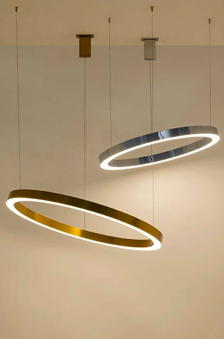 Závesná lampa Ring 100 zlatá – LED, oceľ