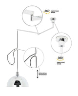 Závesná lampa Rota 360, chrómovo-strieborná