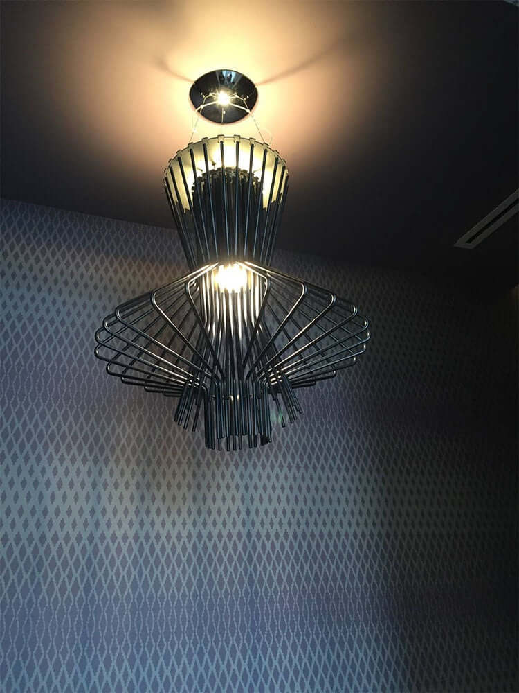 Slamená závesná lampa sivá - uhlíková oceľ