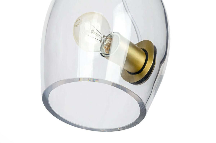 Závesná lampa Vice mosadz – kov, sklo