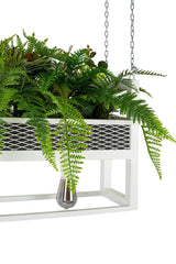 54. Závesná lampa Semira 100 s kvetinovým vzorom / biela, industriálny štýl