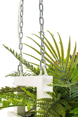 54. Závesná lampa Semira 100 s kvetinovým vzorom / biela, industriálny štýl