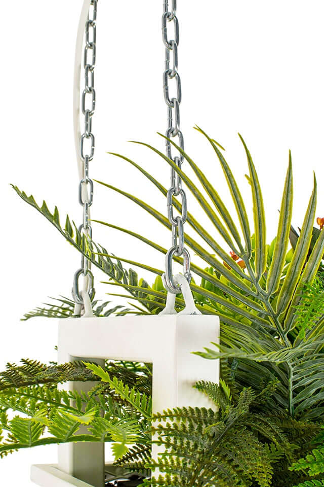 54. Závesná lampa Semira 100 s kvetinovým vzorom / biela, industriálny štýl