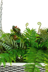 54. Závesná lampa Semira 100 s kvetinovým vzorom / biela, industriálny štýl