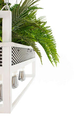 54. Závesná lampa Semira 100 s kvetinovým vzorom / biela, industriálny štýl