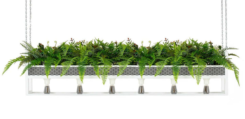 Závesná lampa Semira 180 s kvetinovým vzorom – industriálna, biela