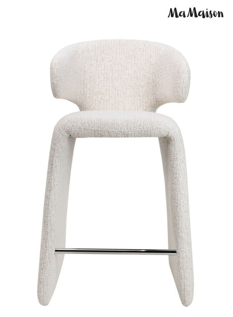 Edra bárszék világos bézs – zsenília, fém