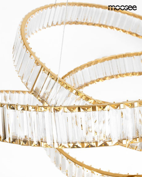 Wave 80 függőlámpa arany – LED, acél, kristály
