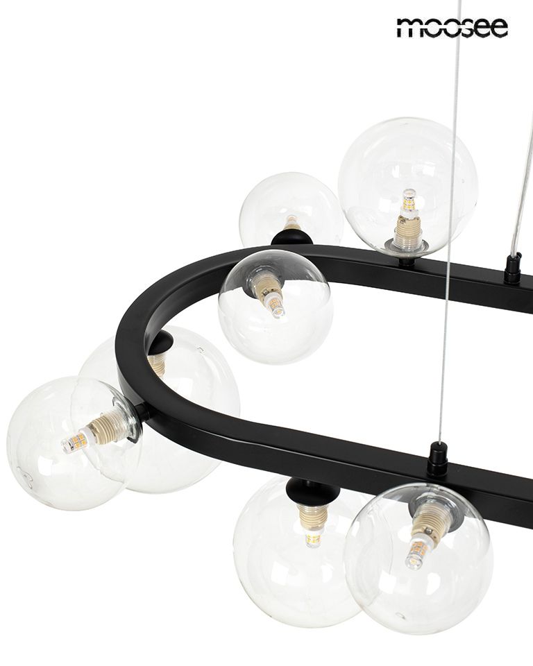 Alure Oval 120 függőlámpa fekete – acél, üveg