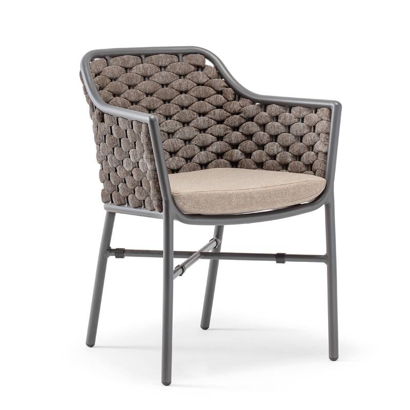 Grattoni záhradná stolička Panama antracit/hnedá zmes