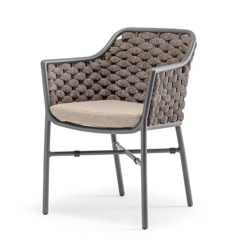 Grattoni záhradná stolička Panama antracit/hnedá zmes