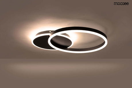 Stropná lampa Rings 2 čierna