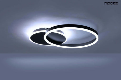 Stropná lampa Rings 2 čierna