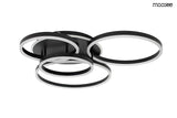 Stropná lampa Rings 5 ​​čierna