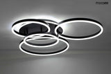 Stropná lampa Rings 5 ​​čierna