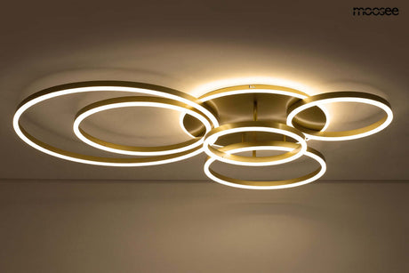 Stropná lampa Inele 6 zlatá
