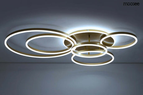 Stropná lampa Inele 6 zlatá