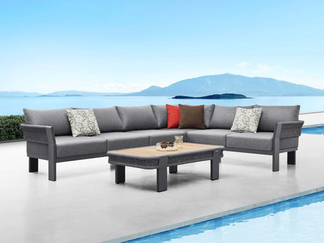 5-miestna záhradná rohová sedacia súprava Higold Borromeo, antracitová