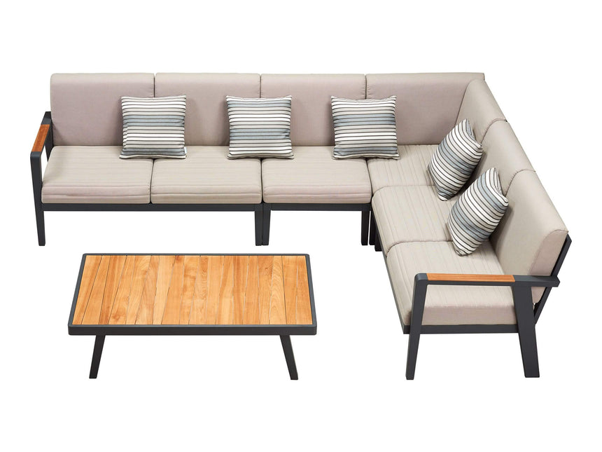 Higold Emoti - 5-miestna rohová sedacia súprava v čiernej farbe