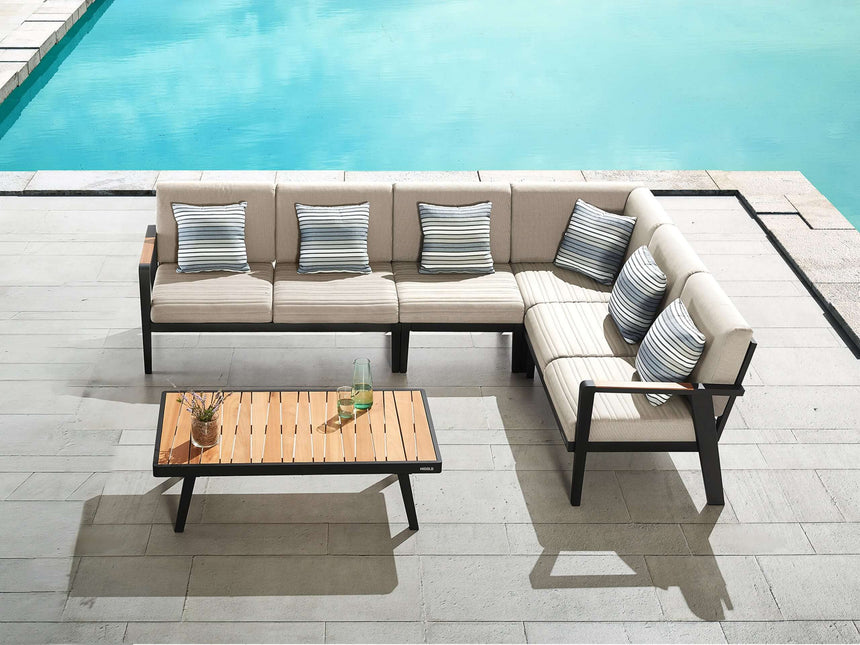 Higold Emoti - 5-miestna rohová sedacia súprava v čiernej farbe