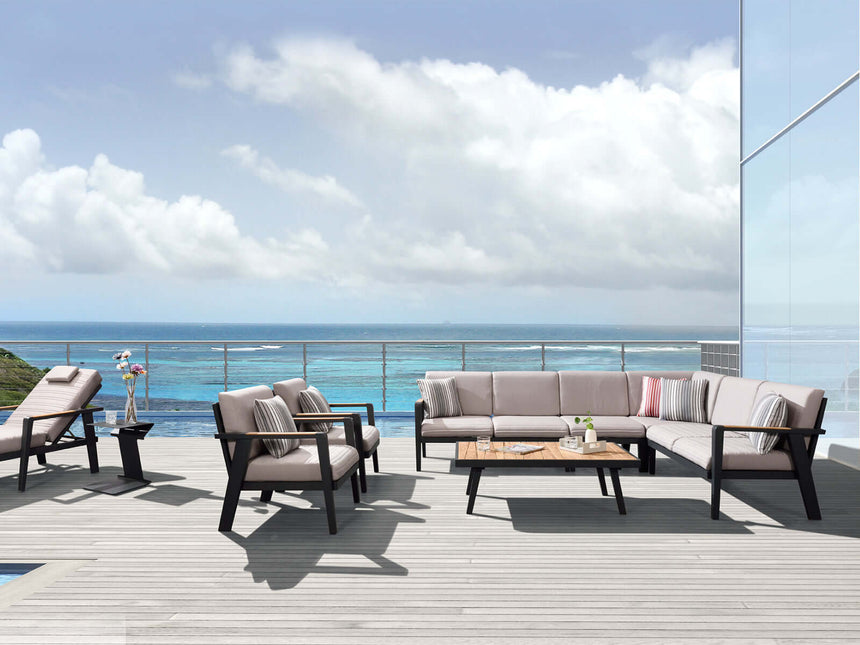 Higold Emoti - 5-miestna rohová sedacia súprava v čiernej farbe