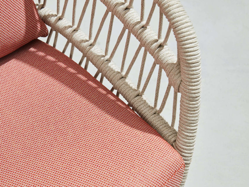 Záhradná súprava Higold Vasca pre 4 osoby, koralová farba