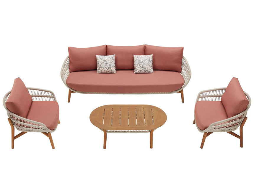 5-miestna záhradná sedacia súprava Higold Vasca, koralová farba