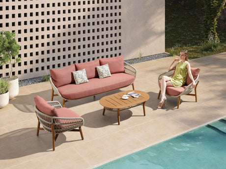 5-miestna záhradná sedacia súprava Higold Vasca, koralová farba