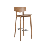Paged Uvu H-4350 bárszék széles ívelt fa háttámlával, 80 cm