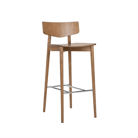 Paged Uvu H-4350 bárszék széles ívelt fa háttámlával, 80 cm