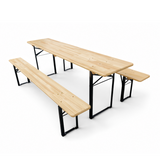 Woody Solid sörpad garnitúra 220×50 cm – fenyő asztal két paddal
