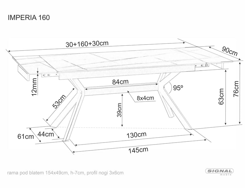 Jedálenský stôl Imperia 160 I.